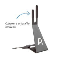 Andrys Porta Bici Piedistallo 1 Posto con Protezioni Acciaio Verniciato Nero