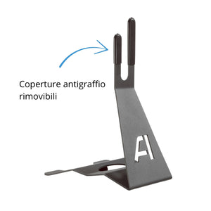 Andrys Porta Bici Piedistallo 1 Posto con Protezioni Acciaio Verniciato Nero