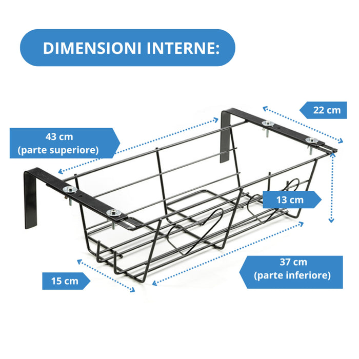 Andrys Portavaso da Fiori per Vasi da 40cm - Fioriera Regolabile (Nero)