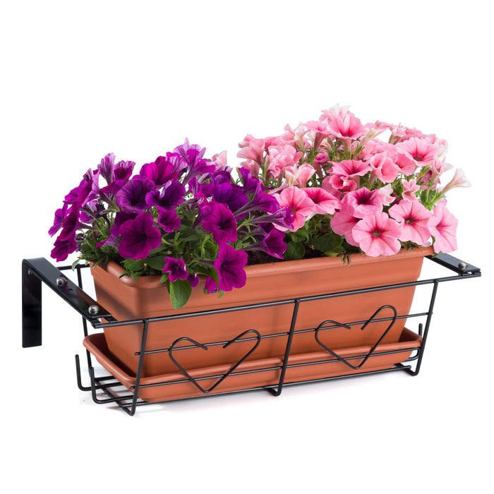 Andrys Portavaso da Fiori per Vasi da 40cm - Fioriera Regolabile (Nero)