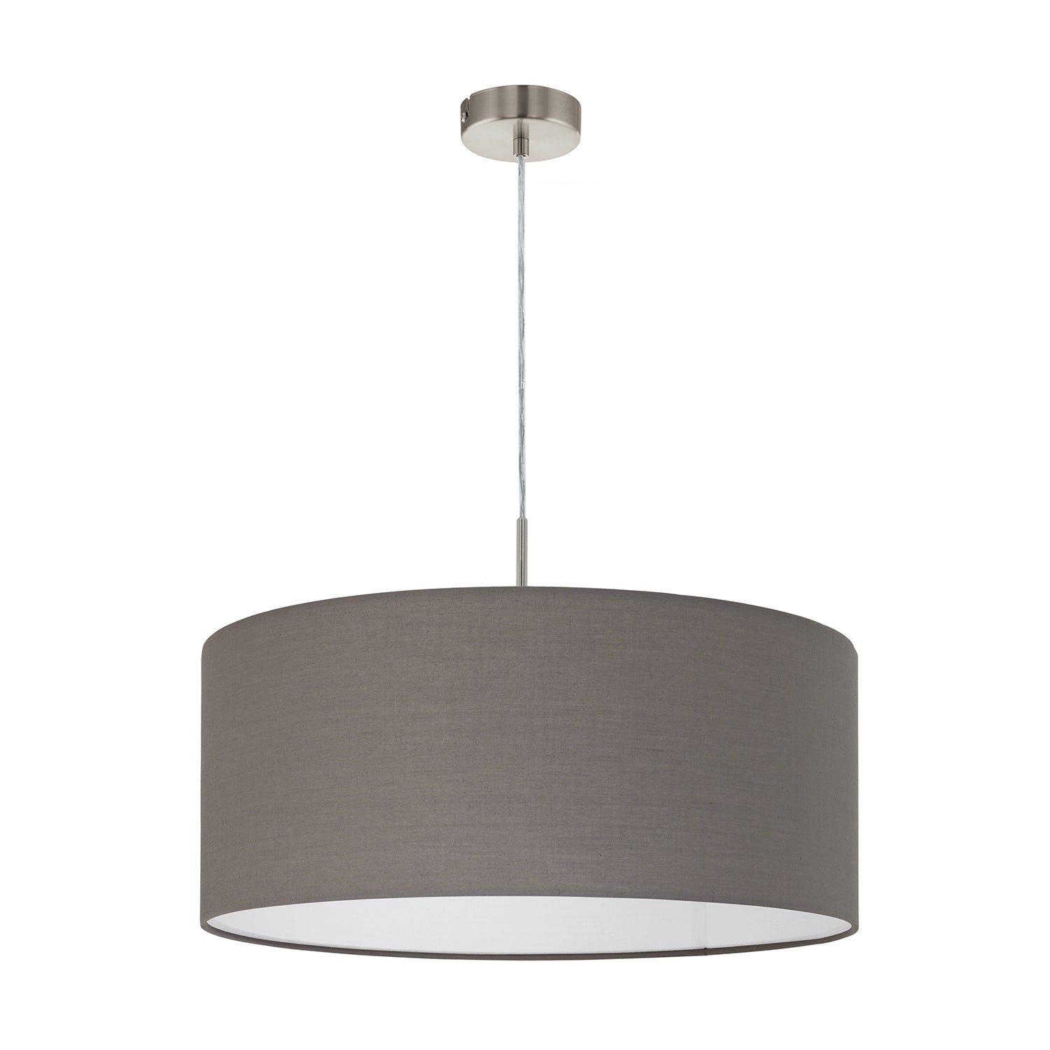 Lampadario A Sospensione Minimal Pasteri Acciaio Nichel Antracite 1 Luce E27 D53