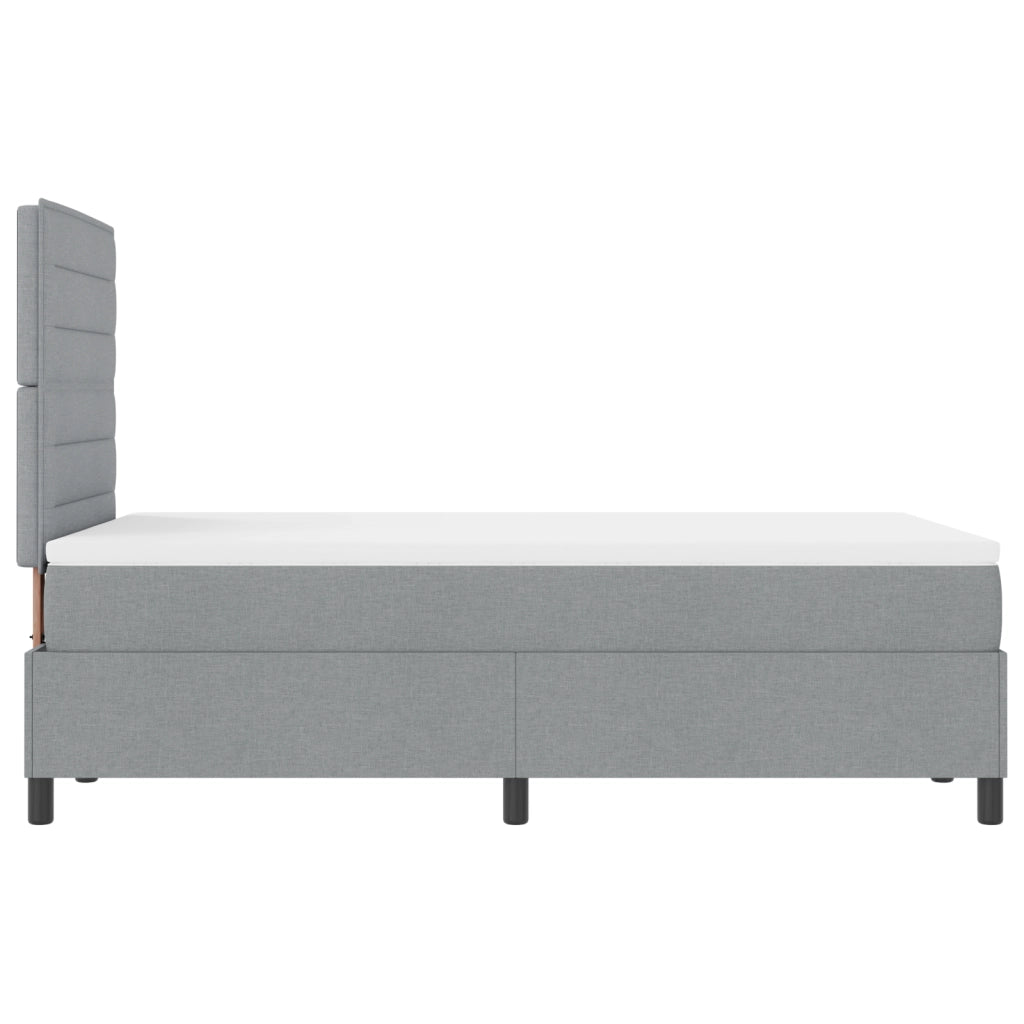 Letto Box Spring con materasso & LED Grigio Chiaro 120x200 cm Tessuto