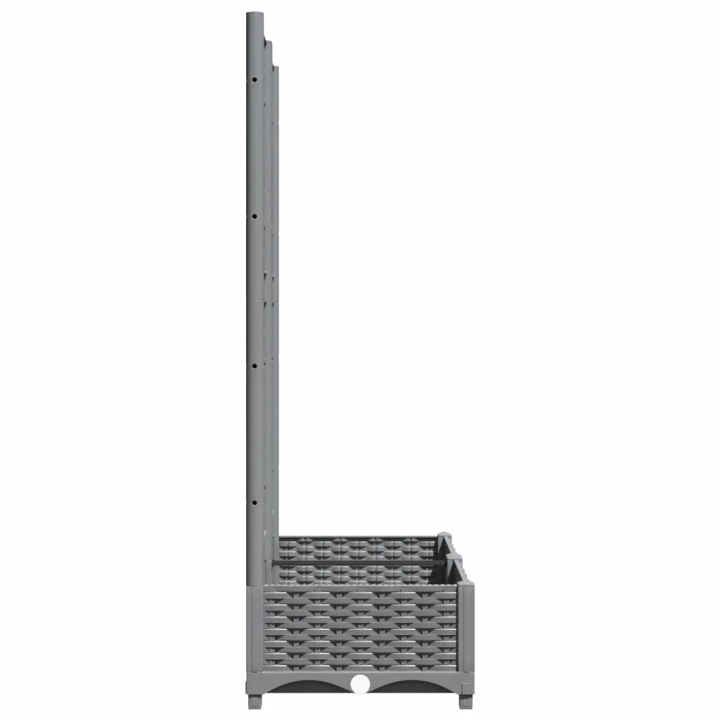 Fioriera | Cassetta per fiori | Vaso da Giardino e Graticcio Grigio Chiaro 80x40x121,5cm PP