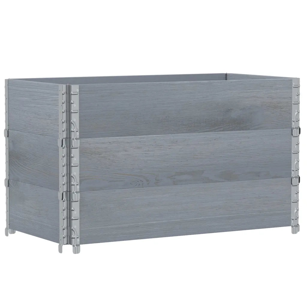 Paretali per Pallet 3pz Grigi 100x50cm Legno Massello di Pino 3295372