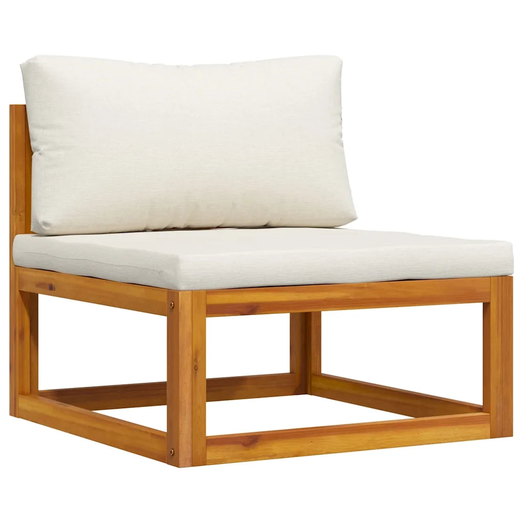 Salotto da Giardino-Set Divani da Giardino 3 pz con Cuscini Crema in Legno Acacia 143501