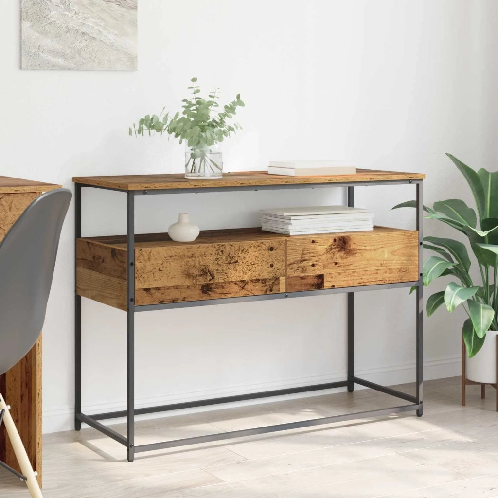 Tavolo consolle con cassetto Legno vecchio 100 x 40 x 75 cm 882227