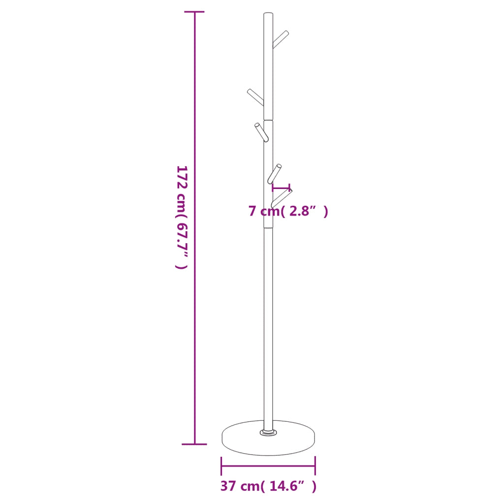 Appendiabiti Nero 172 cm in Ferro Verniciato a Polvere CFW6954481