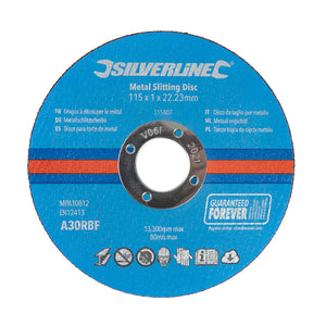 Silverline - Dischi da taglio per smerigliatrice conf. 10 p.zi 115 x 1 x 22,23 mm per metallo