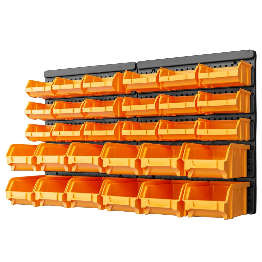 Kit Contenitori 32 pz con Pannelli a Parete Giallo e Nero cod mxl 61317