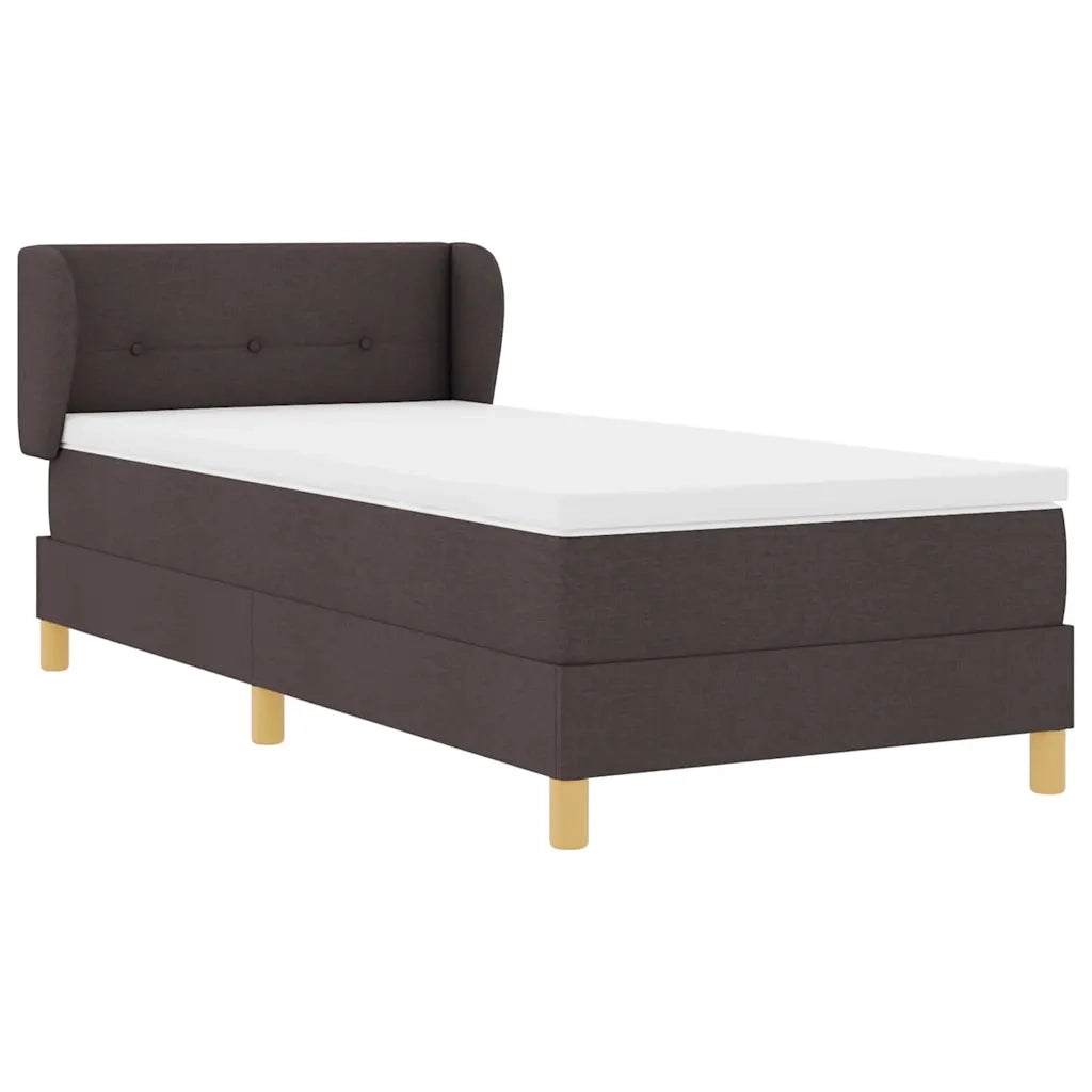 Letto a molle con materasso Marrone Scuro 80 x 200 cm Tessuto 3340181
