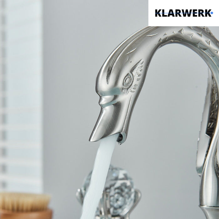 ADRIAN| Rubinetto da bagno a 3 fori grande cigno cromato  per vasca da bagno dal design lussuoso per restaurante, miscelatore per lavabo a 2 maniglie