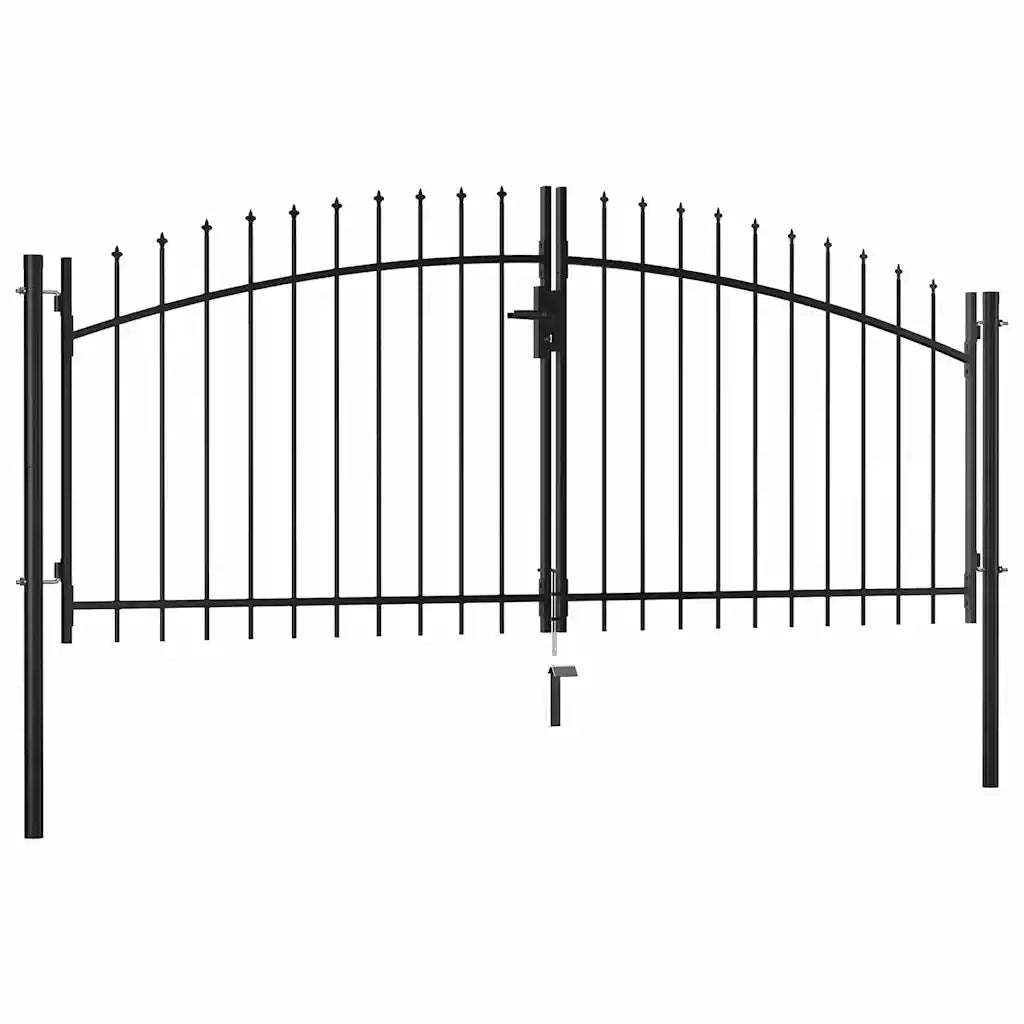 Cancello per recinzione a doppia porta Woerden con punta a lancia 299,5x149,5 cm 144359
