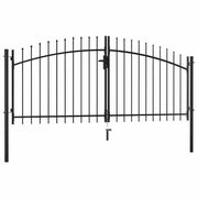 Cancello per recinzione a doppia porta Woerden con punta a lancia 299,5x149,5 cm 144359