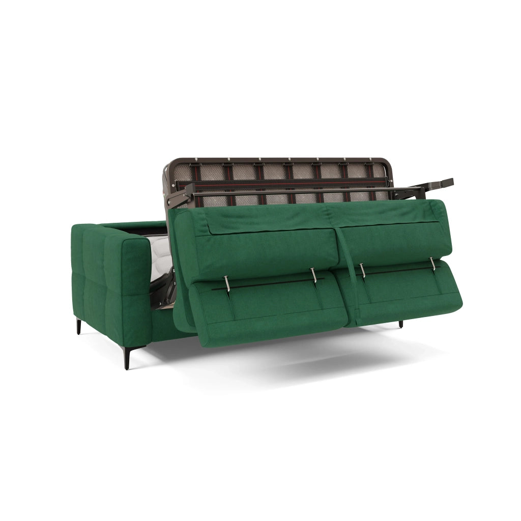 Gardenia Divano letto materasso alto 18 cm con poggiatesta reclinabili e rivestimento impermeabile T02 218 cm (mat. 160x197) verde