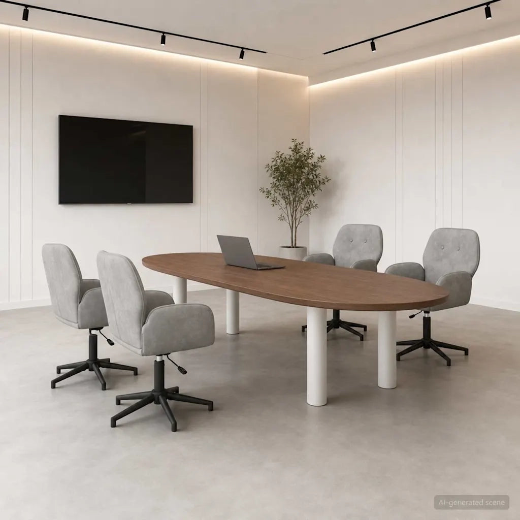 Sedie da scrivania girevoli 4 pz 54 x 55 x 90 cm Grigio Chiaro 3428329