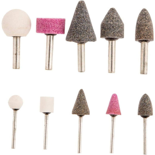 Topex 60h006 punte con pietra le levigatrice, 10 pezzi assorti ds