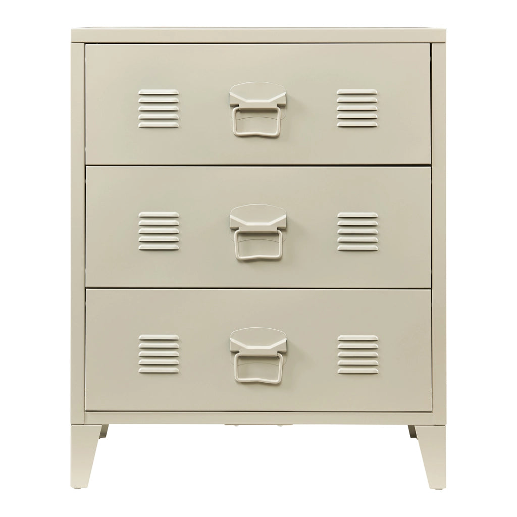 Cassettiera Hämeenlinna Comò in Acciaio con 3 Cassetti 72 x 60 x 40 cm color Cammello [en.casa]