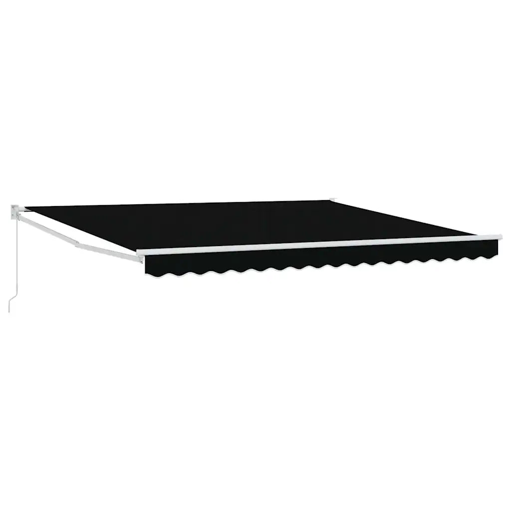 Tenda retrattile-Tenda parasole per balcone Nero 400 ¡Á 300 cm 100% Poliestere e Alluminio