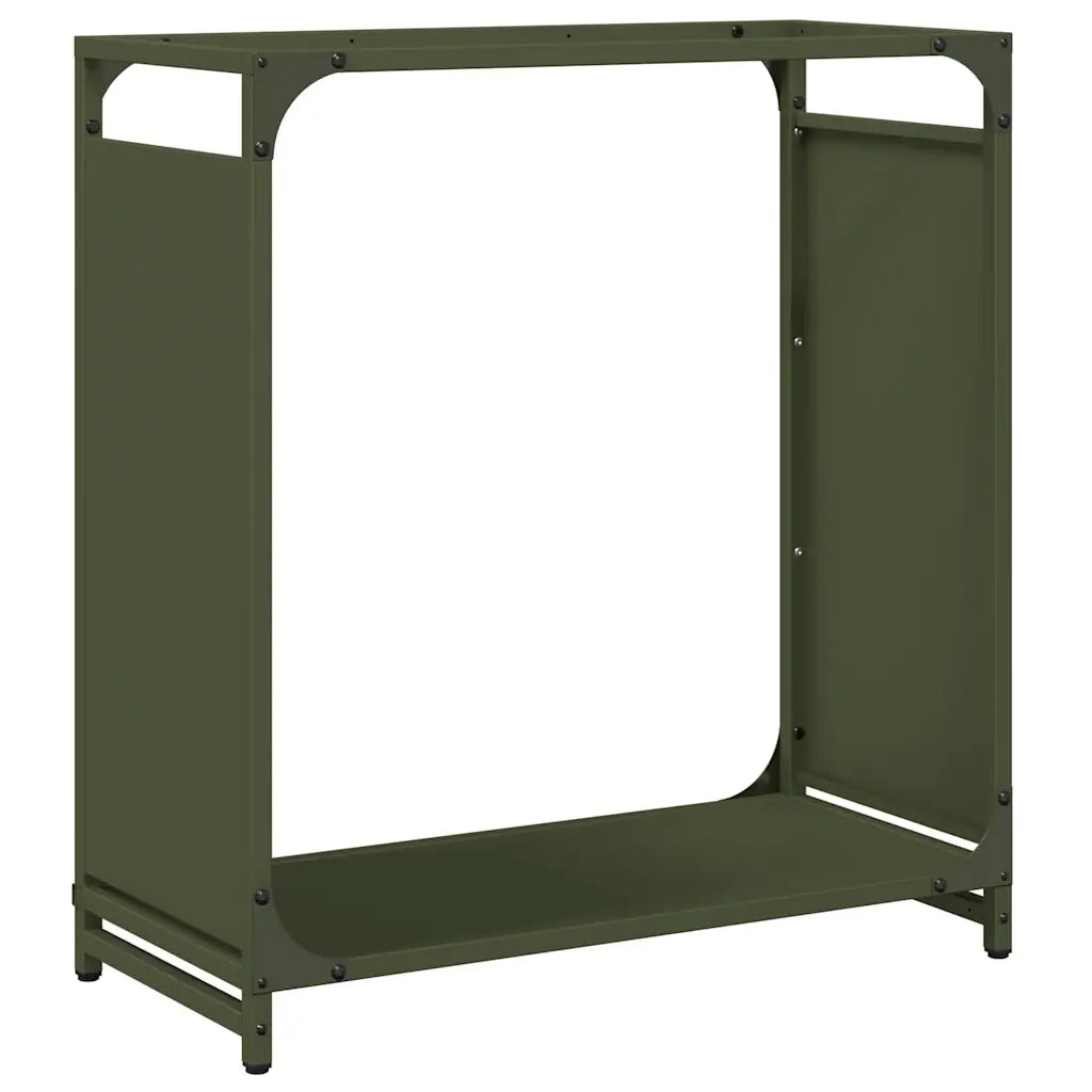 Rastrelliera per Legna da Ardere Verde Oliva 60x28x65 cm CFW2543134