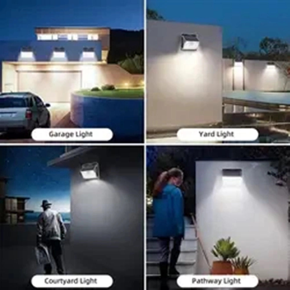 Trade Shop - Applique Solare Con Sensore Lampada Da Parete Led Giardino Luce 3000k+6500k Ip65 Ewa-02t-f -