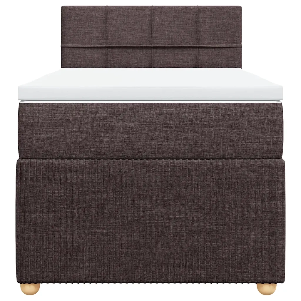 Giroletto a Molle con Materasso Marrone Scuro 90x190cm Tessuto