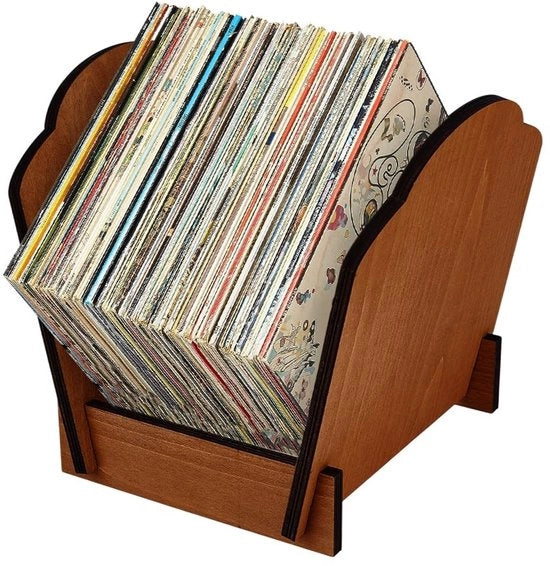 Supporto per dischi in vinile in legno per la visualizzazione degli album - Ripiano per archiviazione