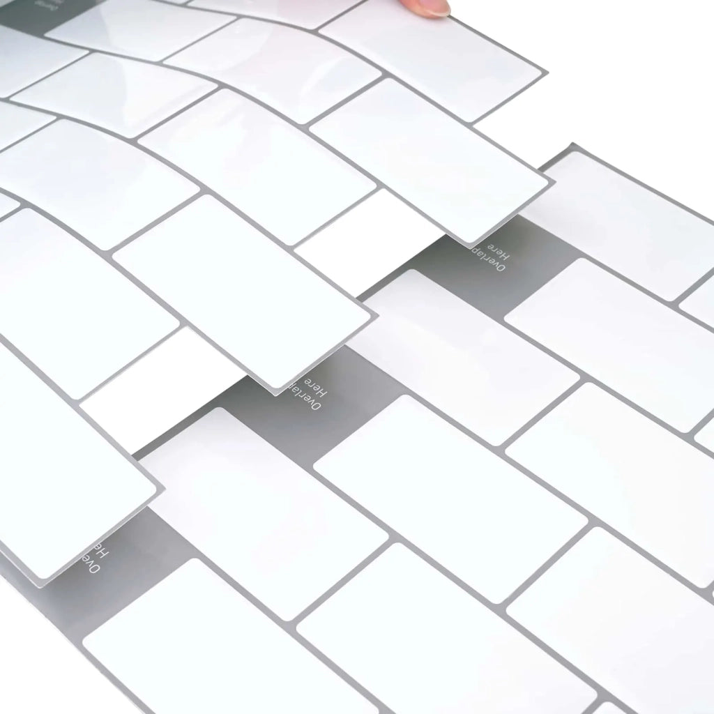 Piastrella subway 50 pz Bianco e Grigio 30 x 30 cm CFW9363532
