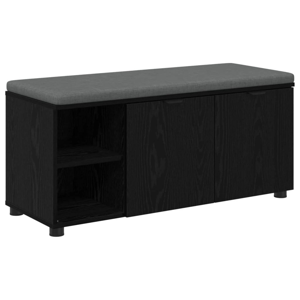 Panca per ingresso con cuscino Rovere Nero 100 x 38 x 46 cm