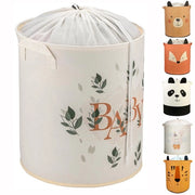 Organizzatore cilindrico pieghevole per lenzuola, grande contenitore per nursery, giocattoli, coperte e abiti - organizzatore per nursery e casa (lettere per bambini)