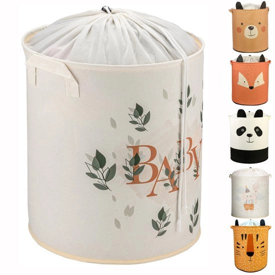 Organizzatore cilindrico pieghevole per lenzuola, grande contenitore per nursery, giocattoli, coperte e abiti - organizzatore per nursery e casa (lettere per bambini)
