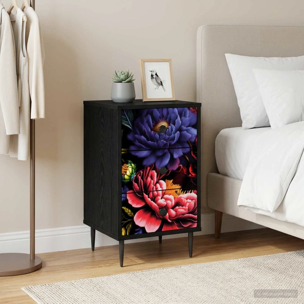 Armadio da Notte KIEL 2 pz Rovere Nero 36 x 33 x 61 cm 8007338
