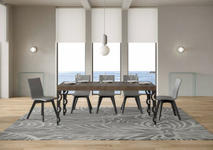 Tavolo Allungabile 120/380x90 cm Karamay Premium Noce Gambe Antracite