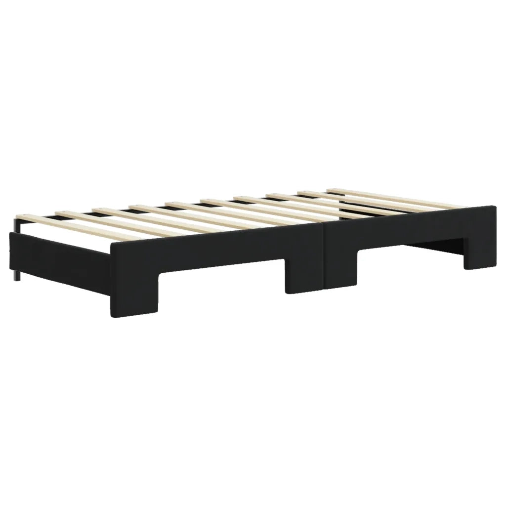 Divano Letto Estraibile con Cassetti-Sofa Letto-Daybed Nero 90x190 cm in Velluto 717447