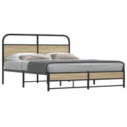Giroletto senza Materasso in Metallo-Struttura Letto Rovere Fumo 160x200 cm 874164