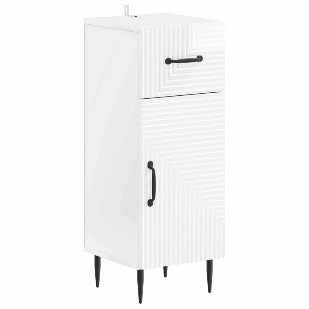 Mobiletto da Bagno HAARLEM Bianco Lucido 30 x 31 x 80 cm 896829