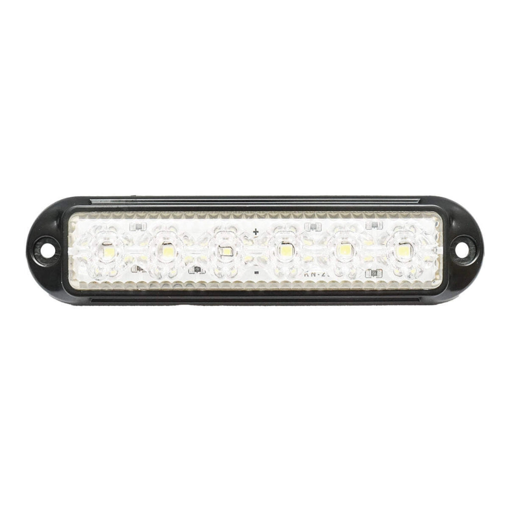 Lampada laterale  LED, bianca, 12V-24V, 155x37 mm, con cornice nera, Breckner Germany