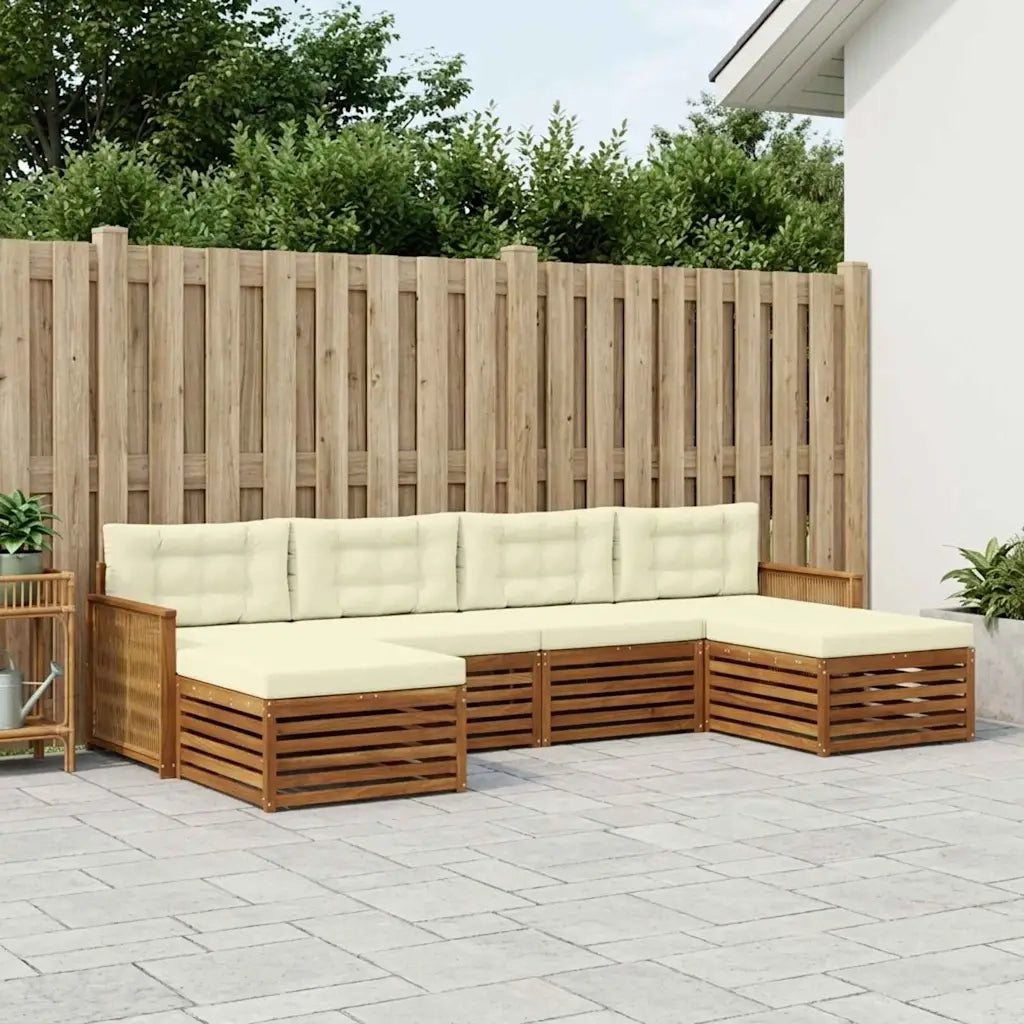 Set divani con cuscino 6 pcs Legno di Acacia Massello 3383688