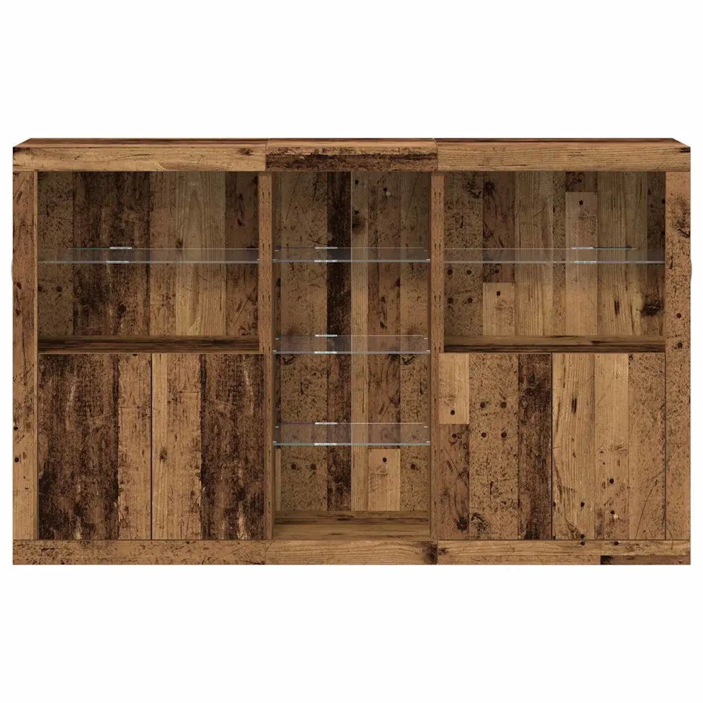 Madia LED Legno vecchio 162 x 37 x 100 cm Legno multistrato 3333124
