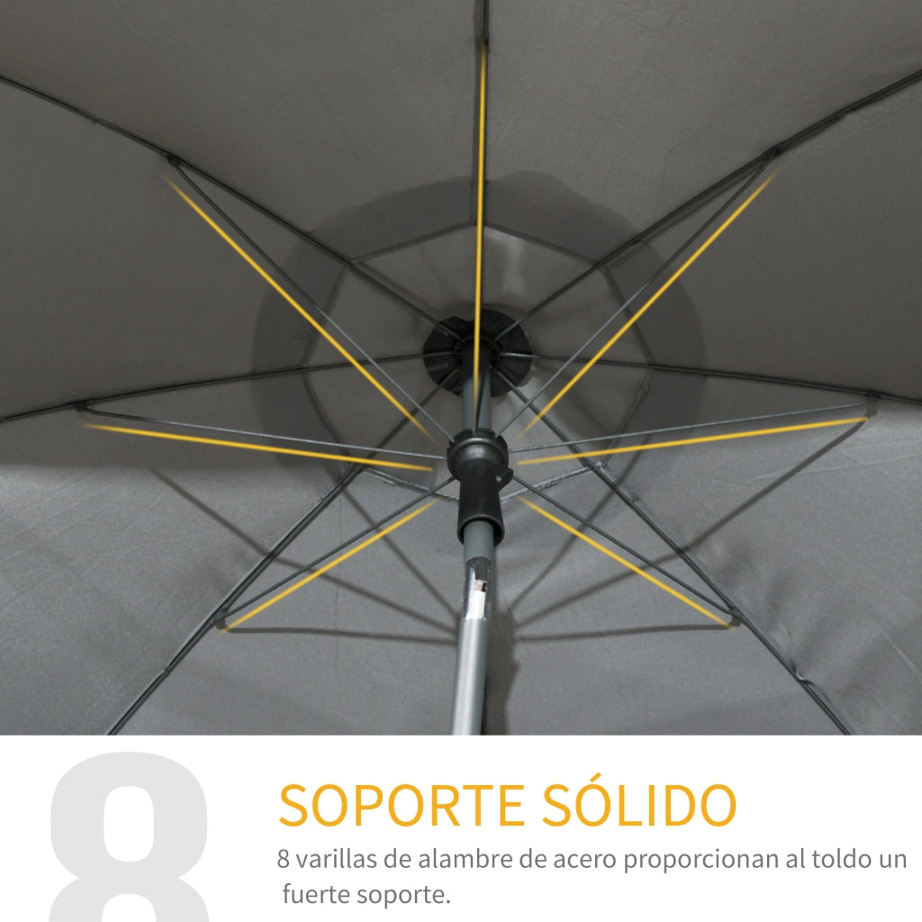 Ombrellone da Giardino con Protezione UV50+ ¨C zephmum ¨C Grigio Scuro ?180x209 cm