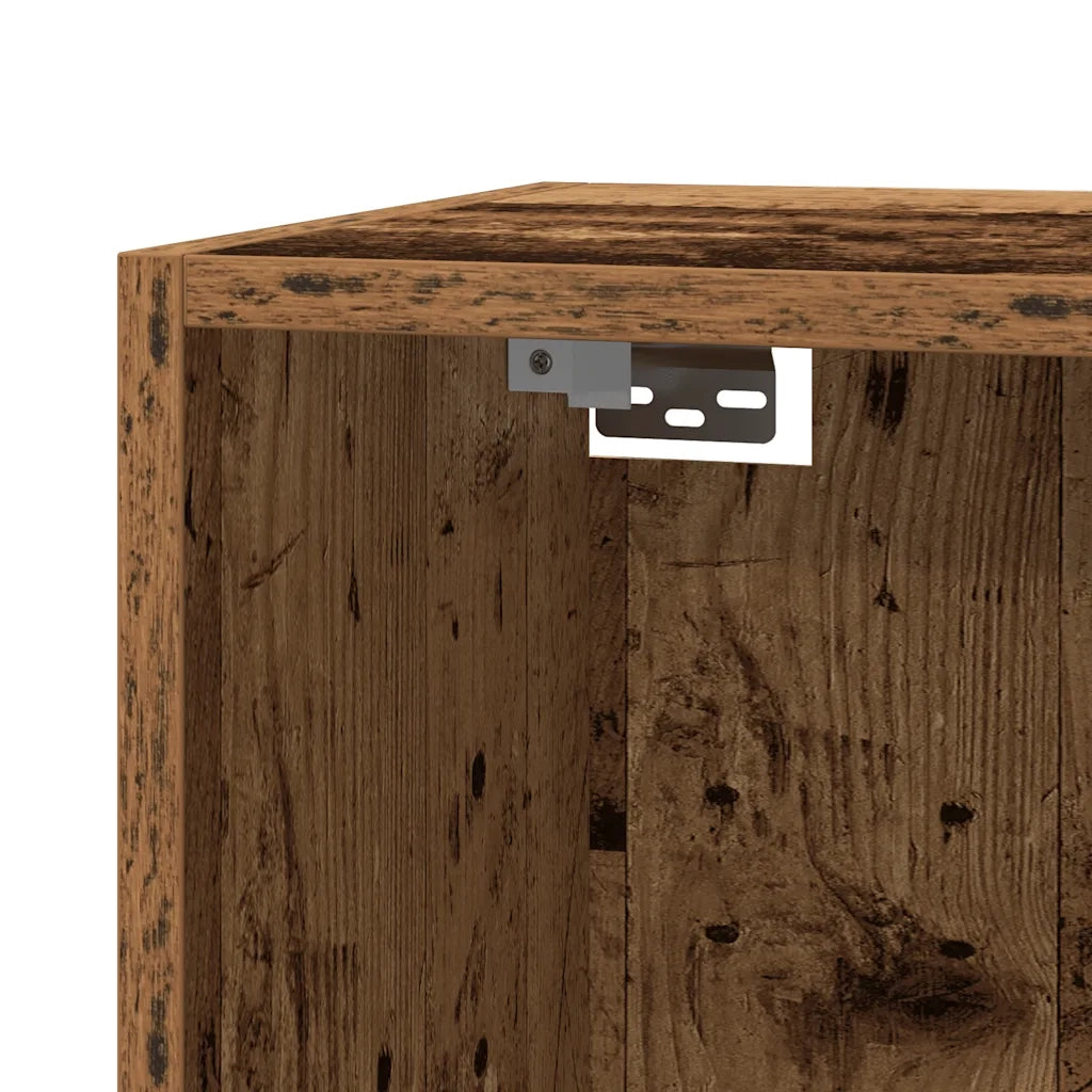 Mobile TV moderno a parete con ampio spazio contenitivo 30,5 x 30 x 110 cm realizzato in legno composito con finitura effetto legno anticato 02_0050878