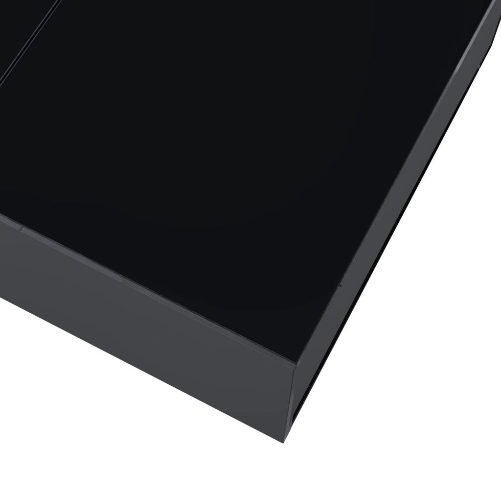 Tavolino da caffè moderno nero lucido 100x31x50 cm in truciolare e MDF con cassetti