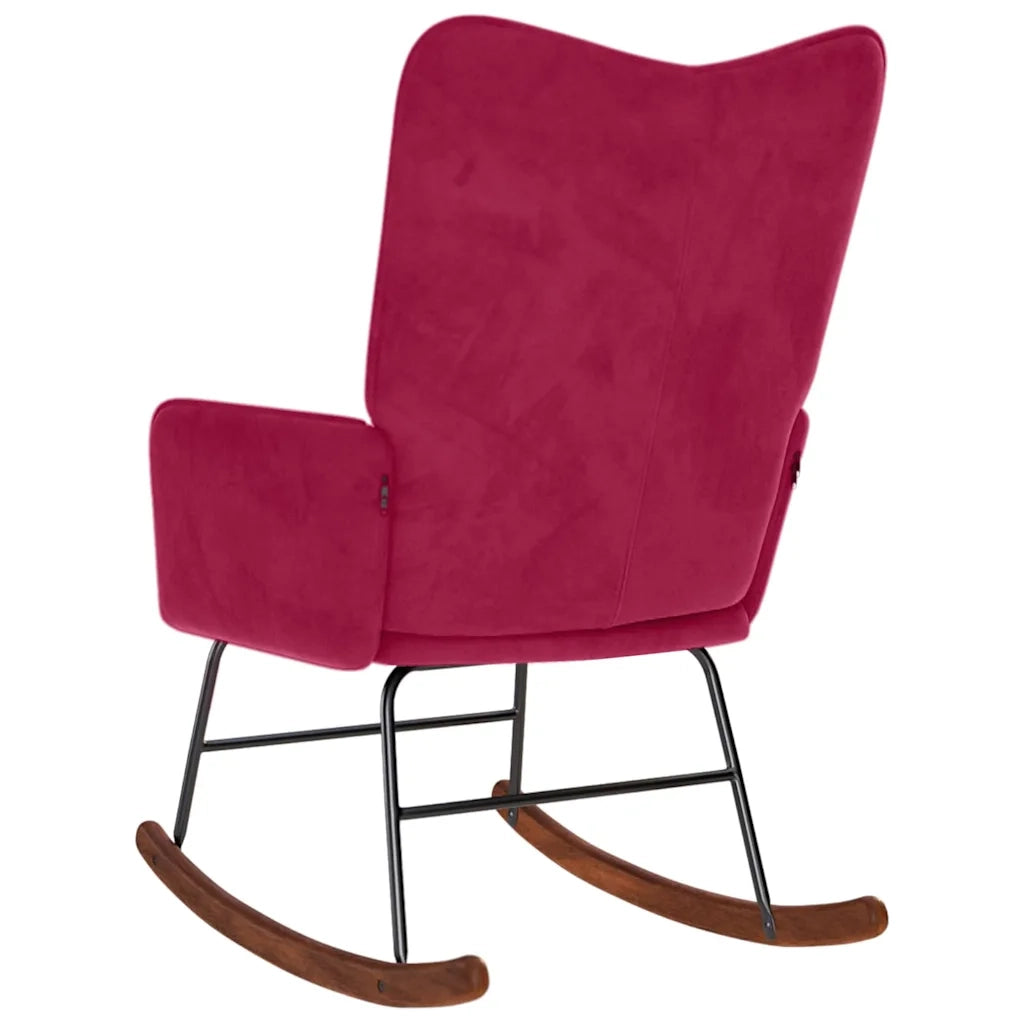 Sedia a Dondolo Rosso Vino in Velluto 4016837