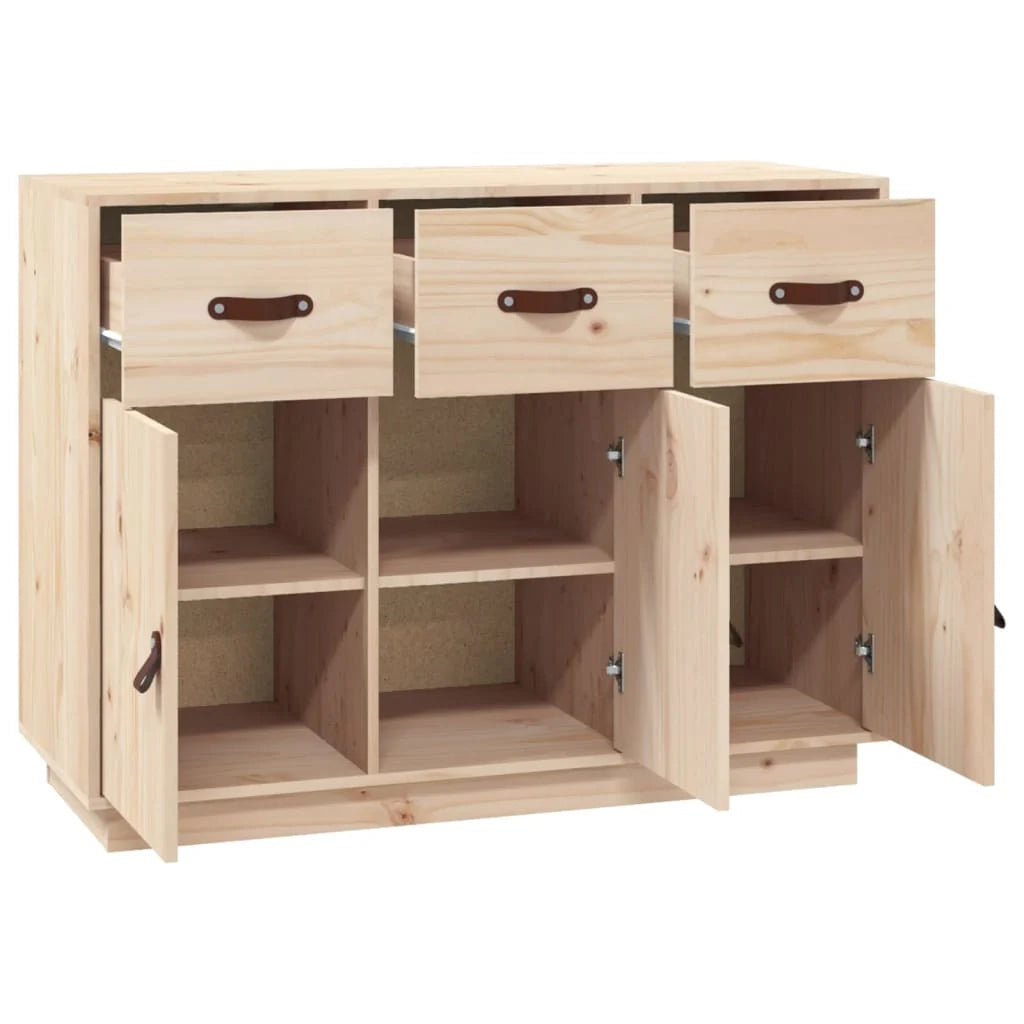 Buffet credenza cassettiera armadio mobile contenitore organizer per cucina soggiorno salotto 100 x 40 x 75 cm legno massello di pino marrone 02_0029499
