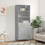 Credenza Grigio Cemento 69,5x34x180 cm in Legno Multistrato 3200501