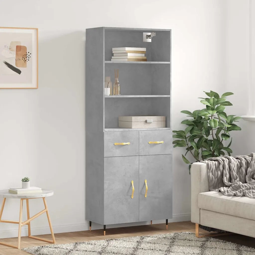 Credenza Grigio Cemento 69,5x34x180 cm in Legno Multistrato 3200501