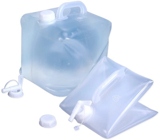 Set di secchielli portatili pieghevoli 4 pezzi - quadrato con maniglia e rubinetto - BPA libero - adatto per alimenti - per campeggio - secchiello pieghevole