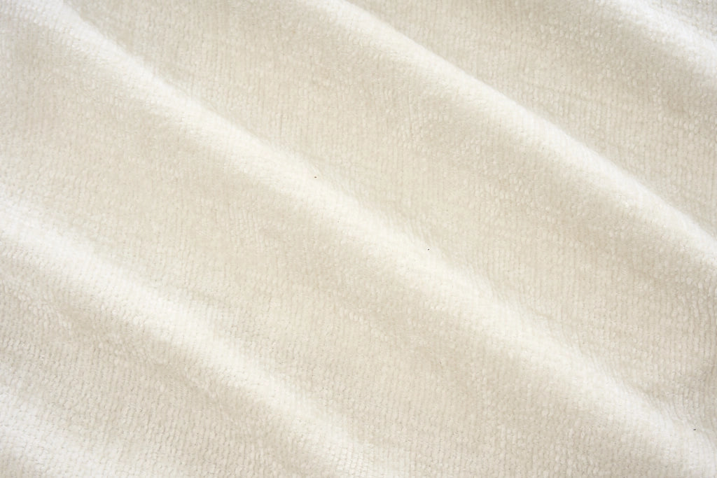 Divano lineare - con portabicchieri e tasche laterali - in chenille beige - 182 cm