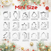 Set di Taglierini per Biscotti di Natale Mini - 15 Pezzi - Acciaio Inossidabile