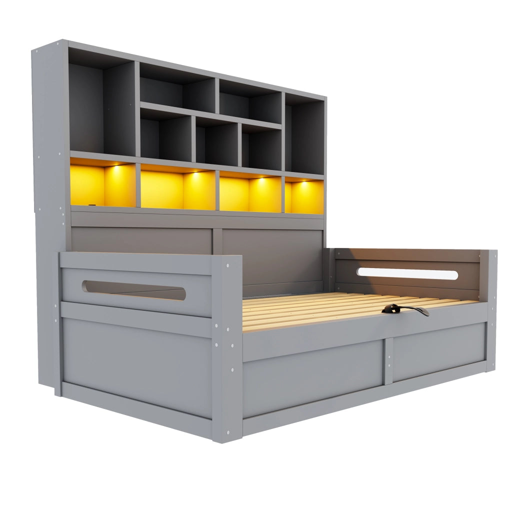 letto singolo mdf grigio 90 x 200 cm