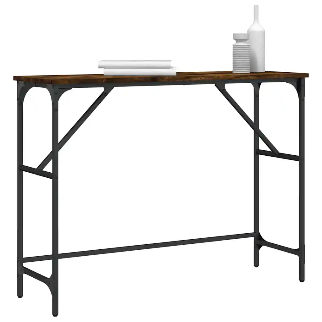Tavolo Consolle | Tavolo d'Ingresso Rovere Fumo 100x32x75 cm Legno Multistrato